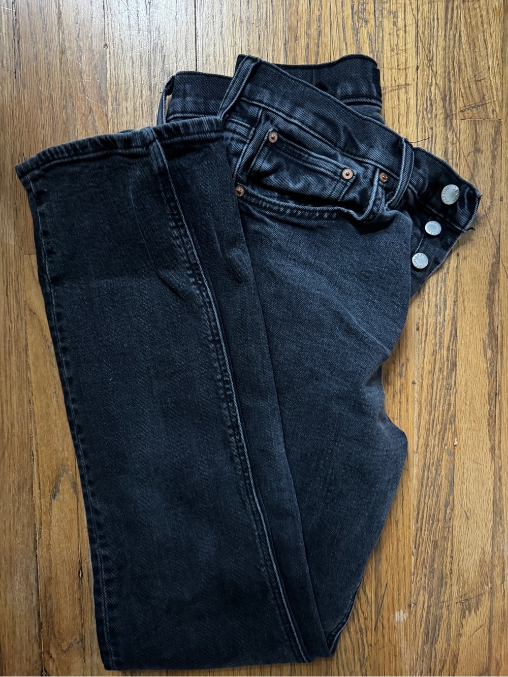 Denim Forum YOKO Women's Black Button-Fly Jeans